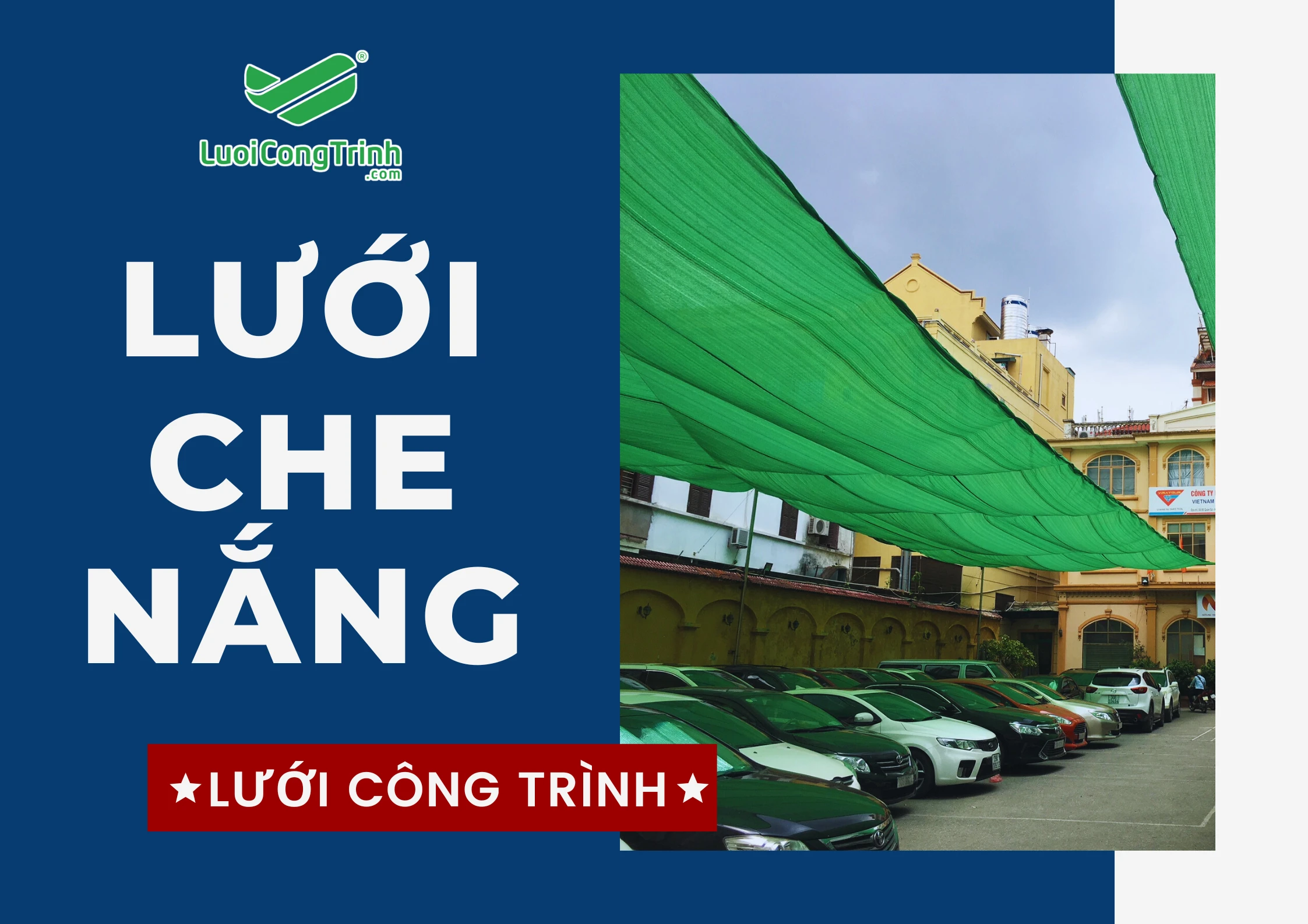 Lưới che nắng chuyên dụng cho sân vườn, ban công và nhà xe