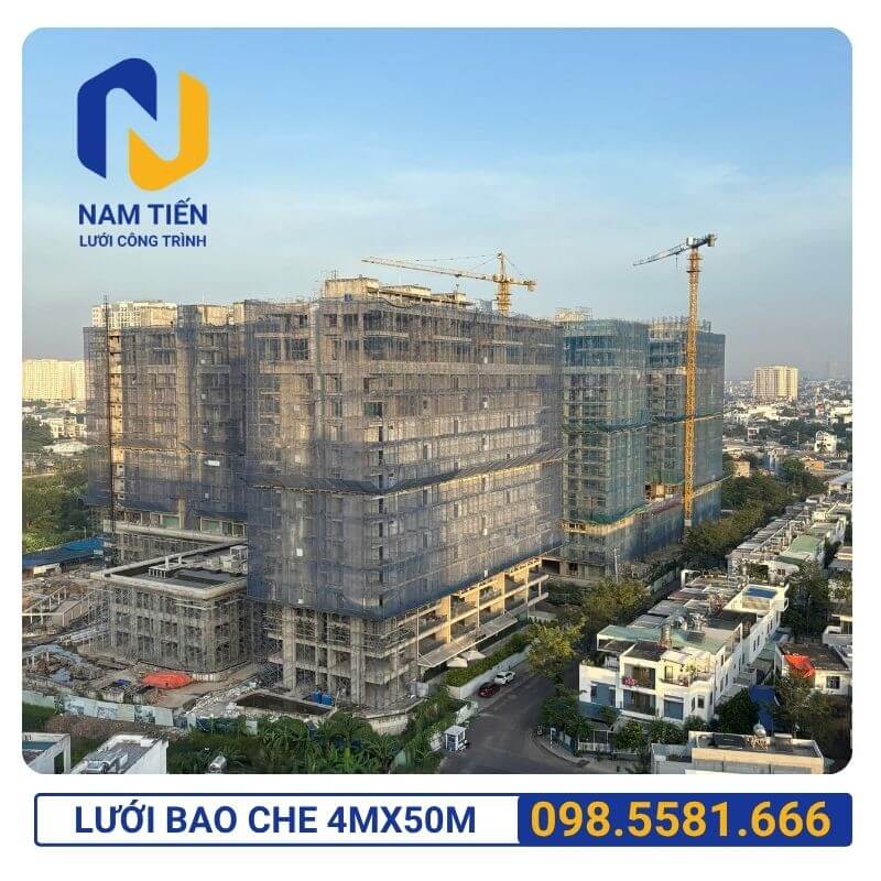 Giá lưới chống bụi công trình khổ 4m